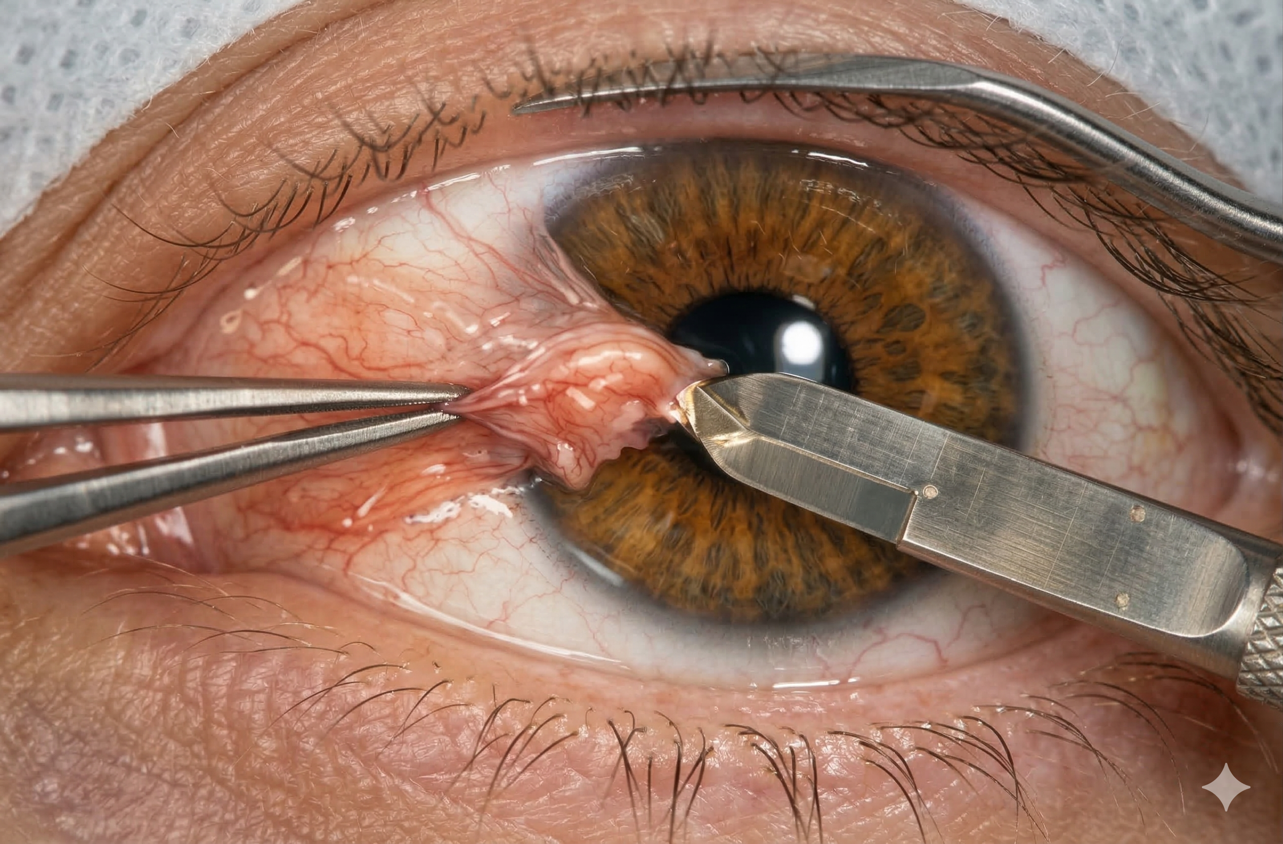 Cirugía de pterigión con autoinjerto conjuntival